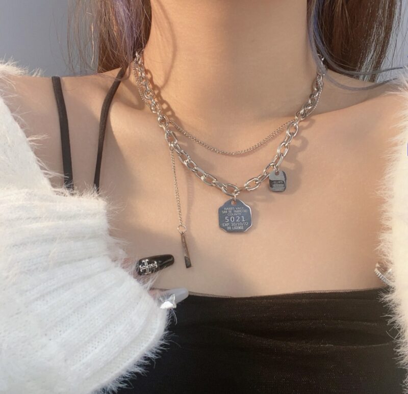 Soulline Men's and Women's Surgical Steel Necklace 5021 Logo Chain Necris - Image 2